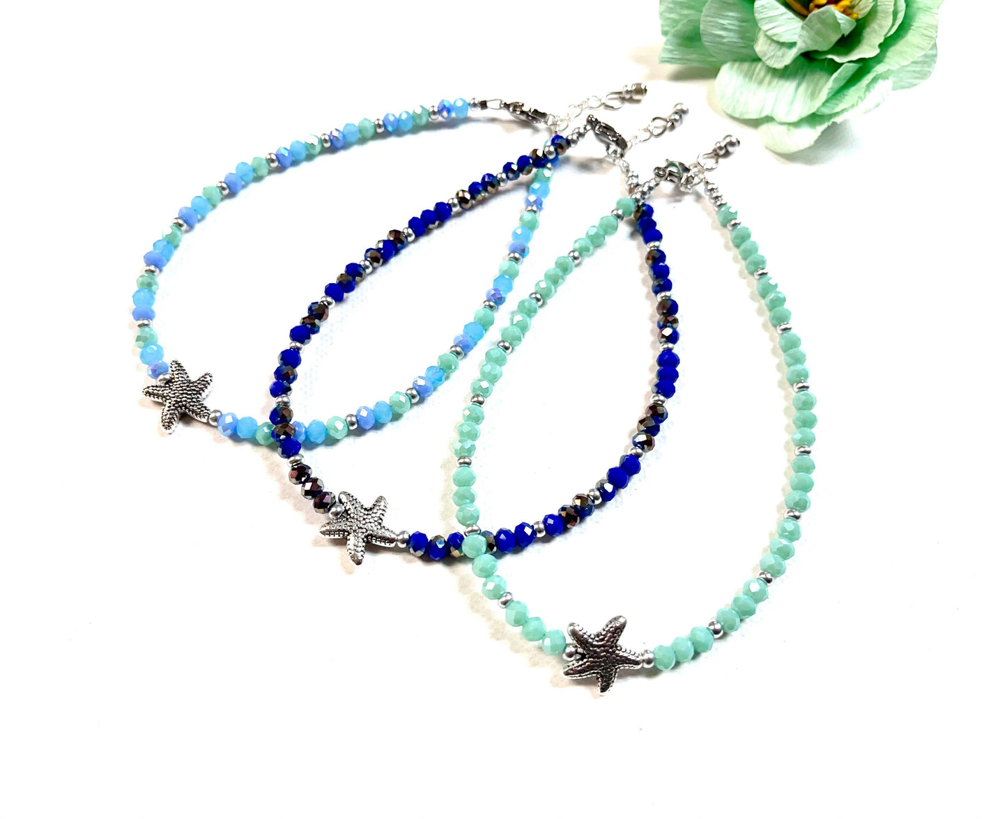 Crystal Starfish Anklet Assortment