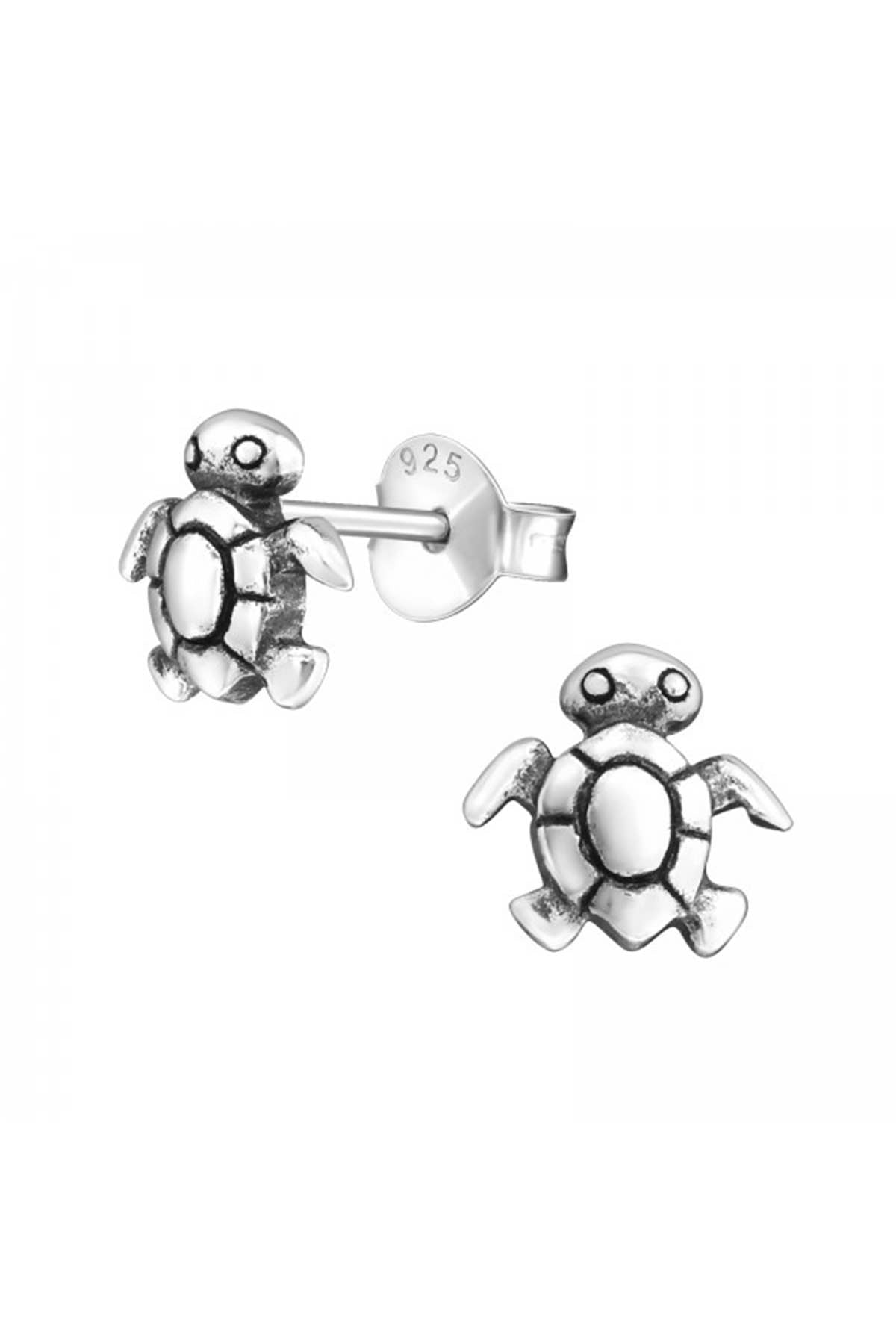 Sterling Silver Turtle Stud Earrings - SS