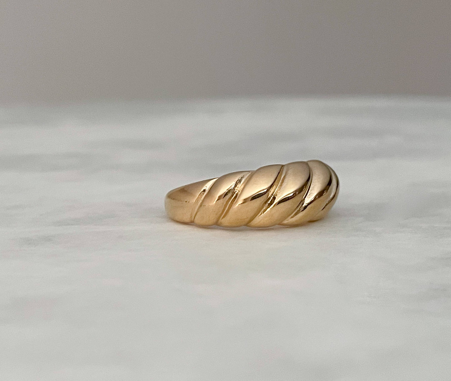 18k Gold Dome Rings - Stainless Steel Chunky Rings