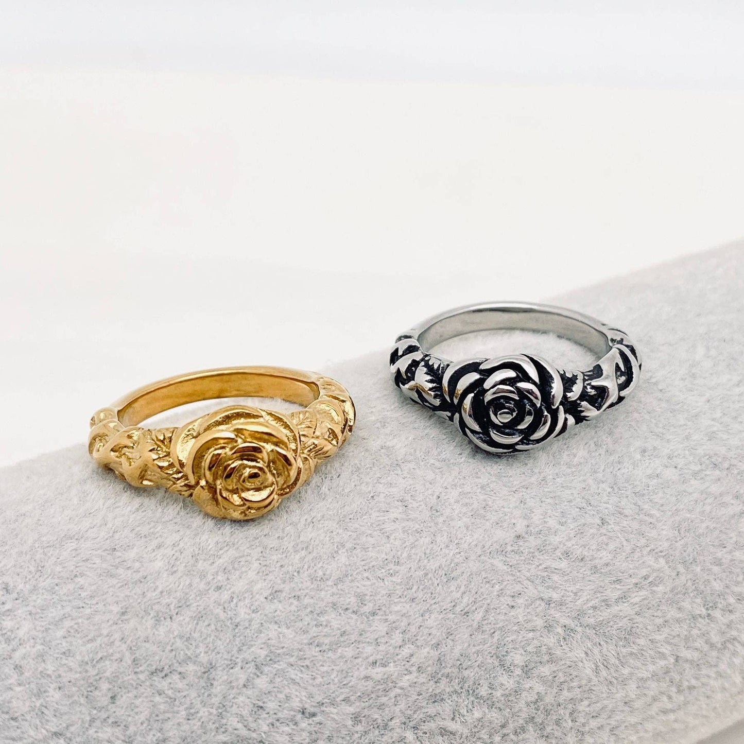 Stainless Steel Rose Ring - FGS