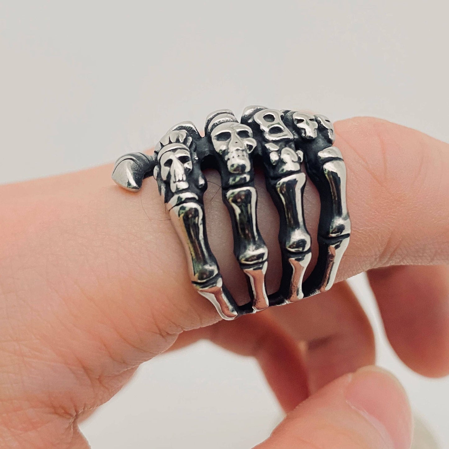 Hand Bone Skull Stainless Steel Ring