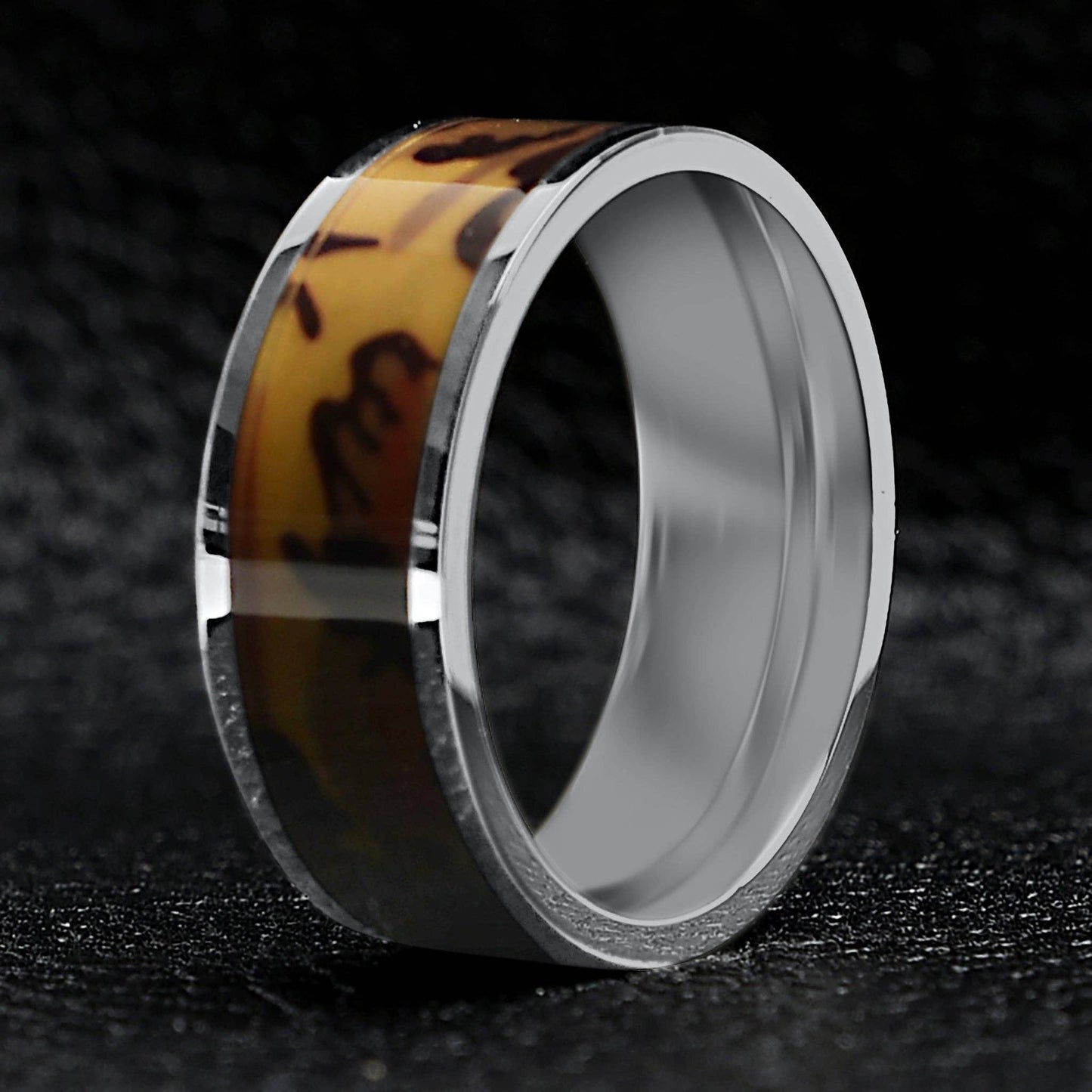 Camo Center Stainless Steel Ring