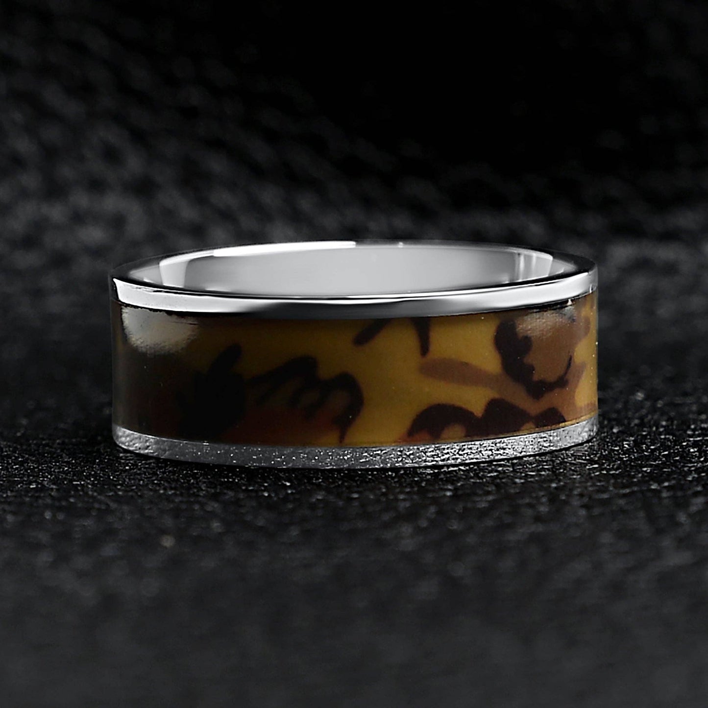 Camo Center Stainless Steel Ring