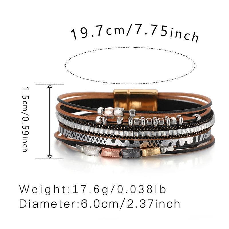 Bohemian Style Leather Multi-Layer Bracelet Bangle