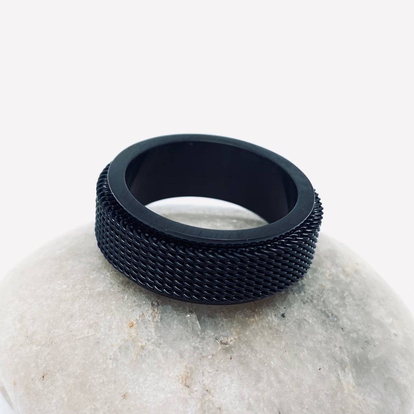 Stainless Steel Woven Mesh Rotatable Decompression Ring