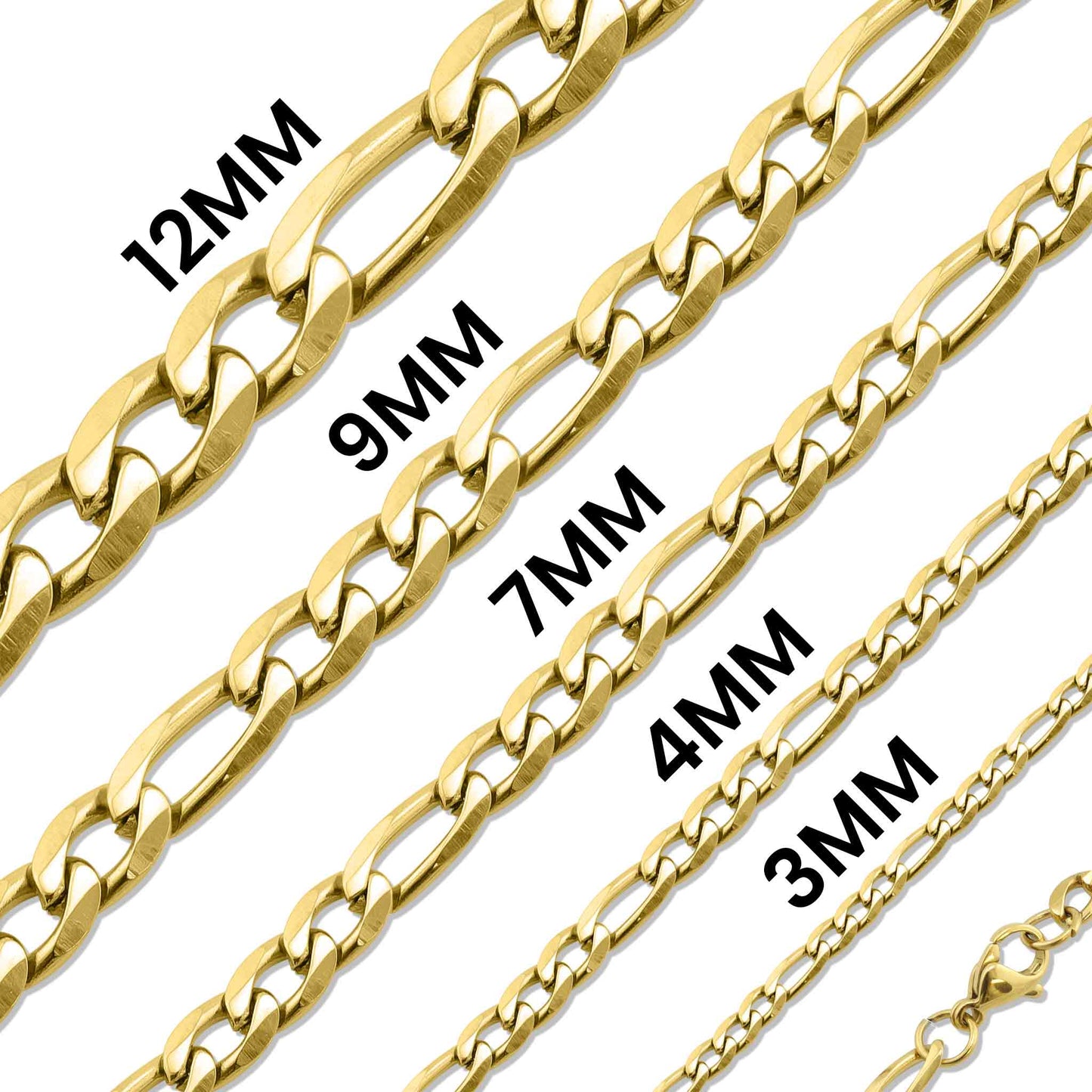 18K Gold Figaro Chain Necklace