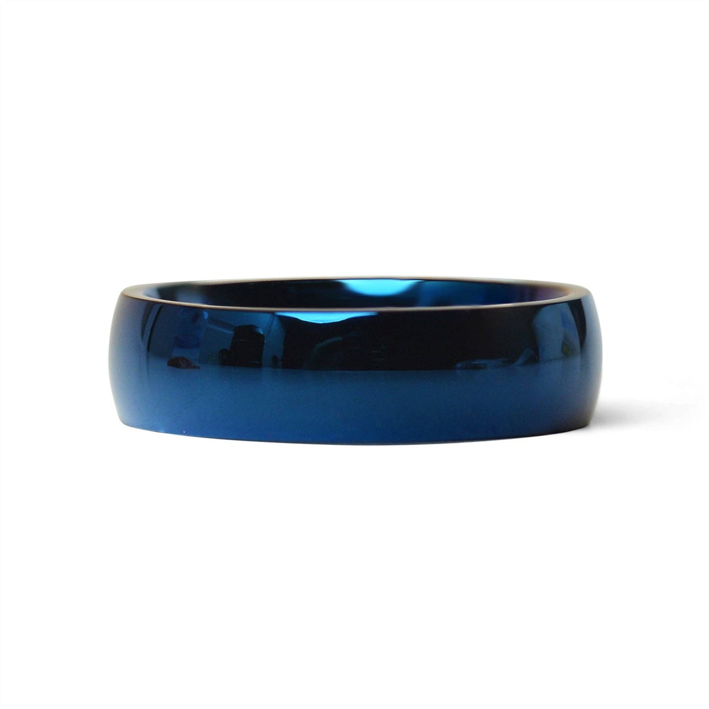 Blue Stainless Steel Blank Ring