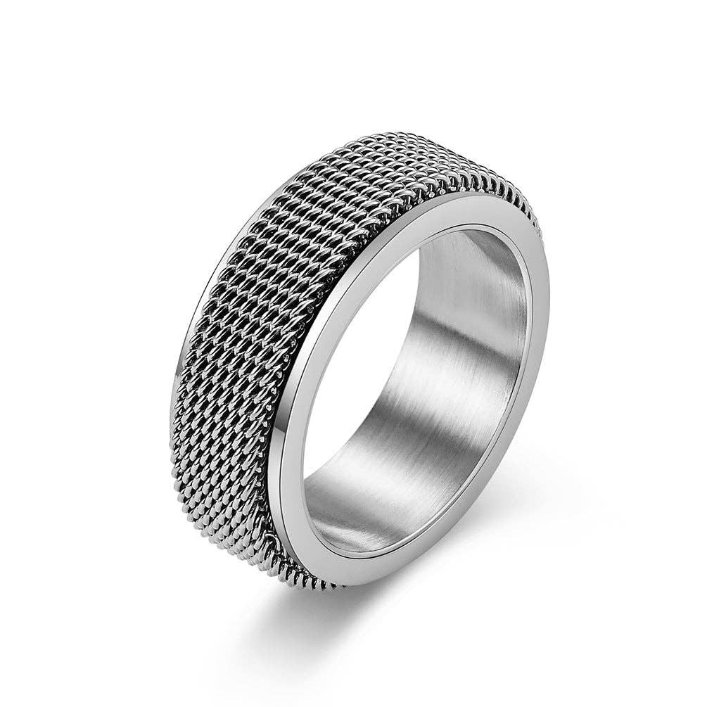 Stainless Steel Woven Mesh Rotatable Decompression Ring