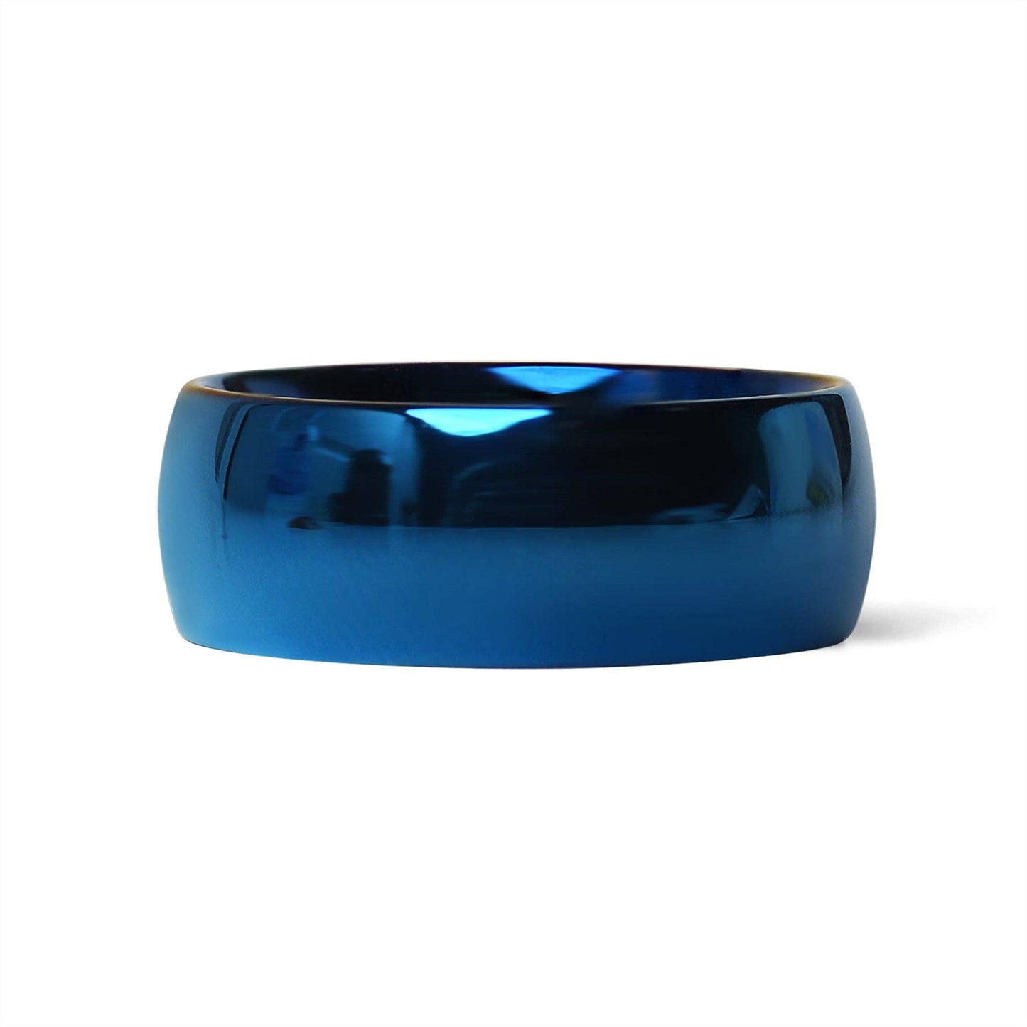 Blue Stainless Steel Blank Ring