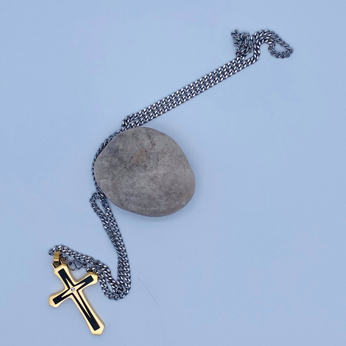 Men's Stainless Steel Cross Pendant Necklace