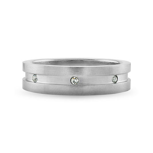 CZ Stones With Highly Polished Stainless Steel Ring