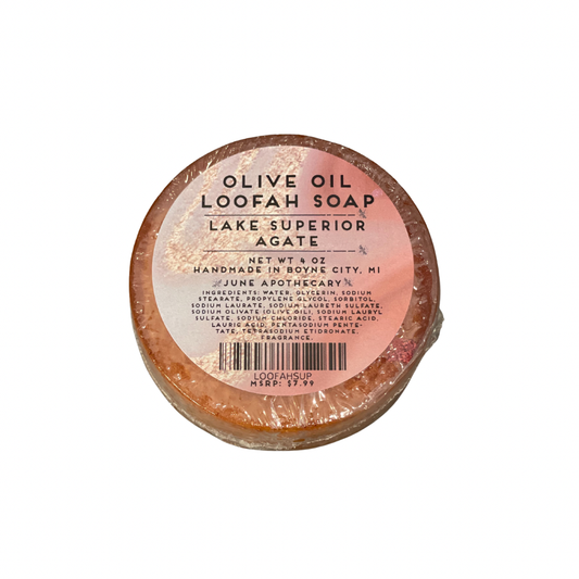 Lake Superior Agate Olive Oil Loofah Soap-Biodegradable