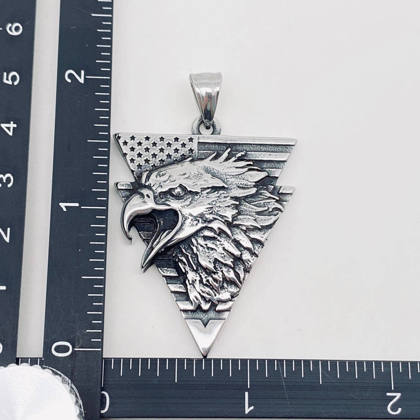 USA Flag Stainless Steel Eagle Pendant