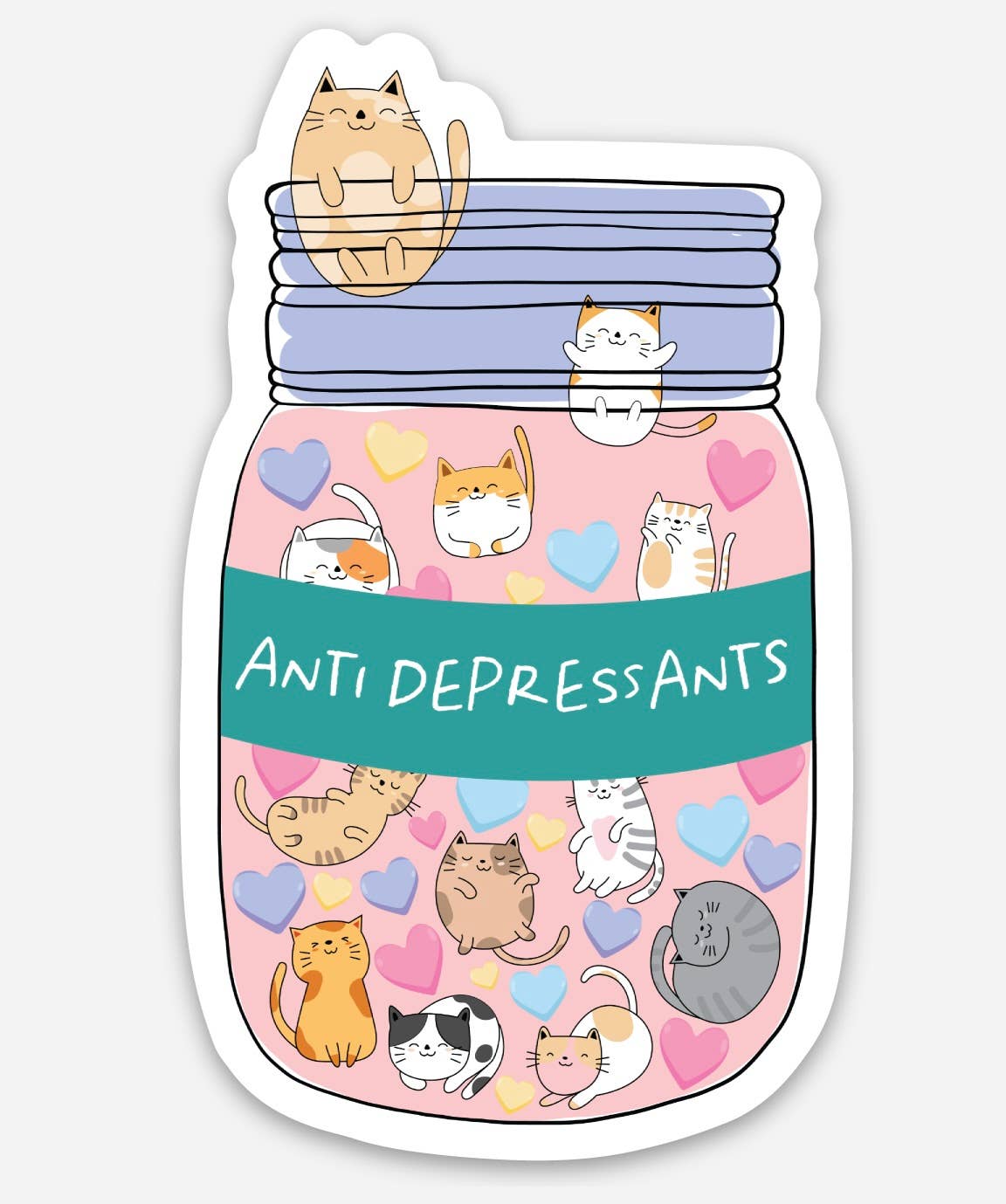 Cat Anti Depressants Sticker 