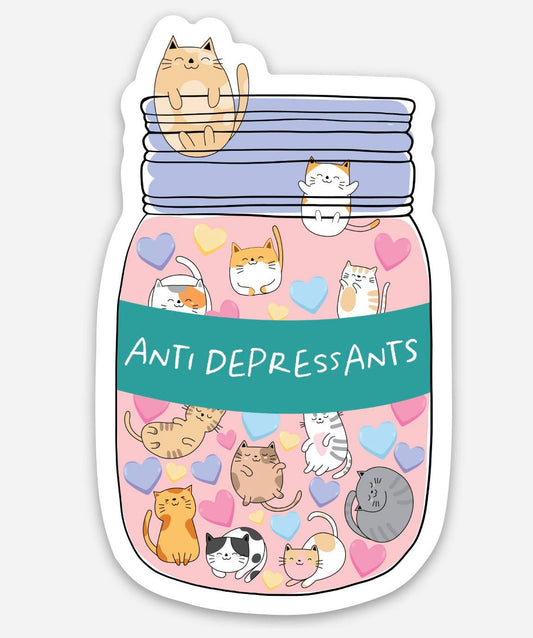 Cat Anti Depressants Sticker 