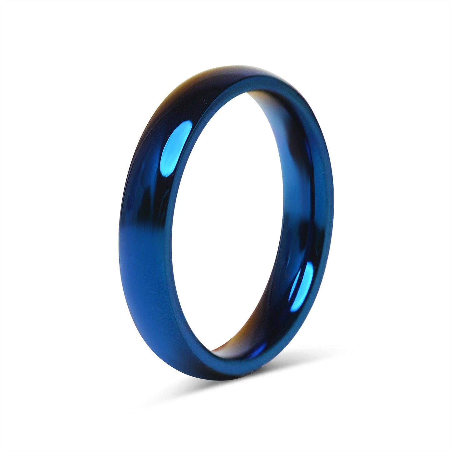 Blue Stainless Steel Blank Ring