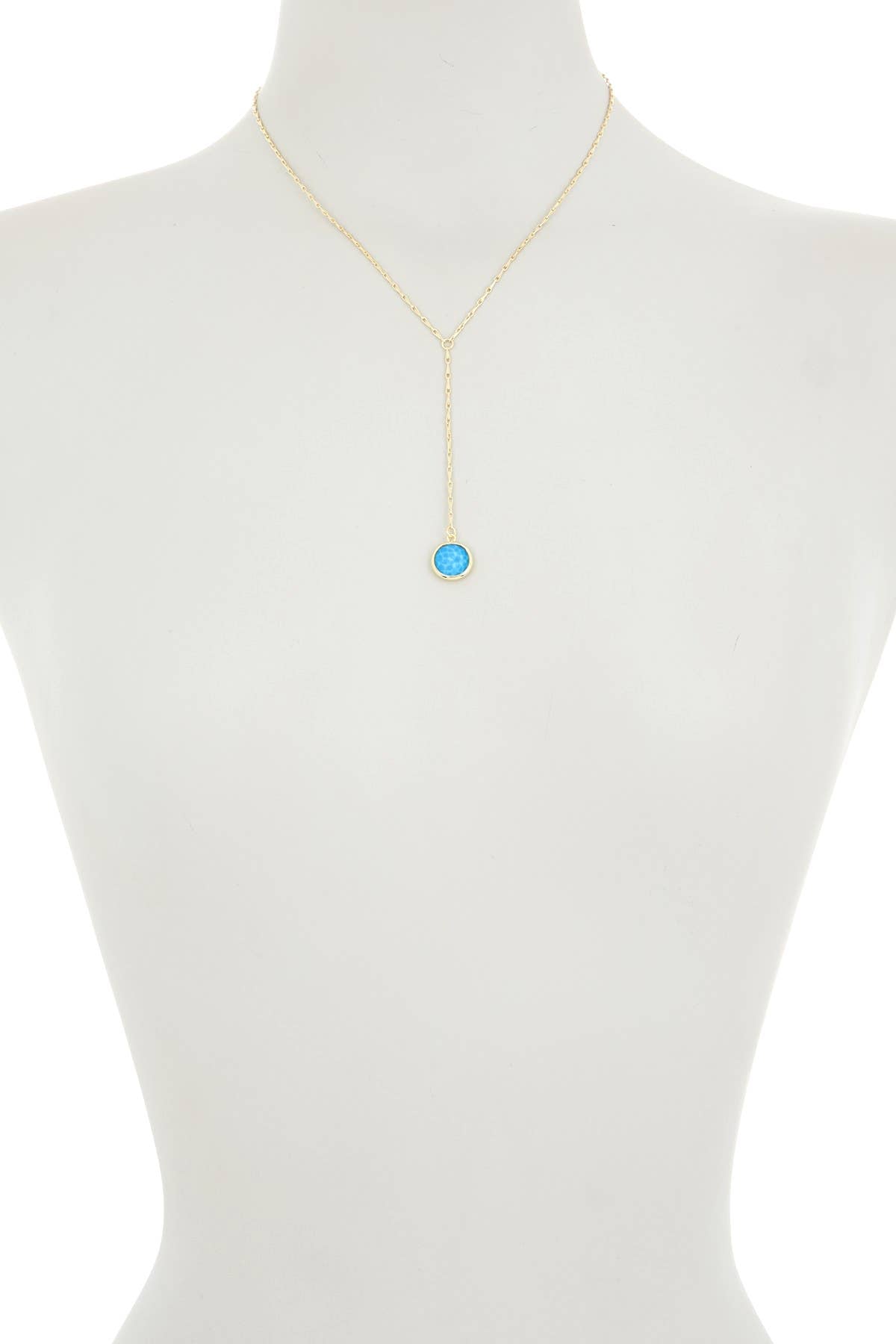 Turquoise & Quartz Doublet Y Necklace - GF