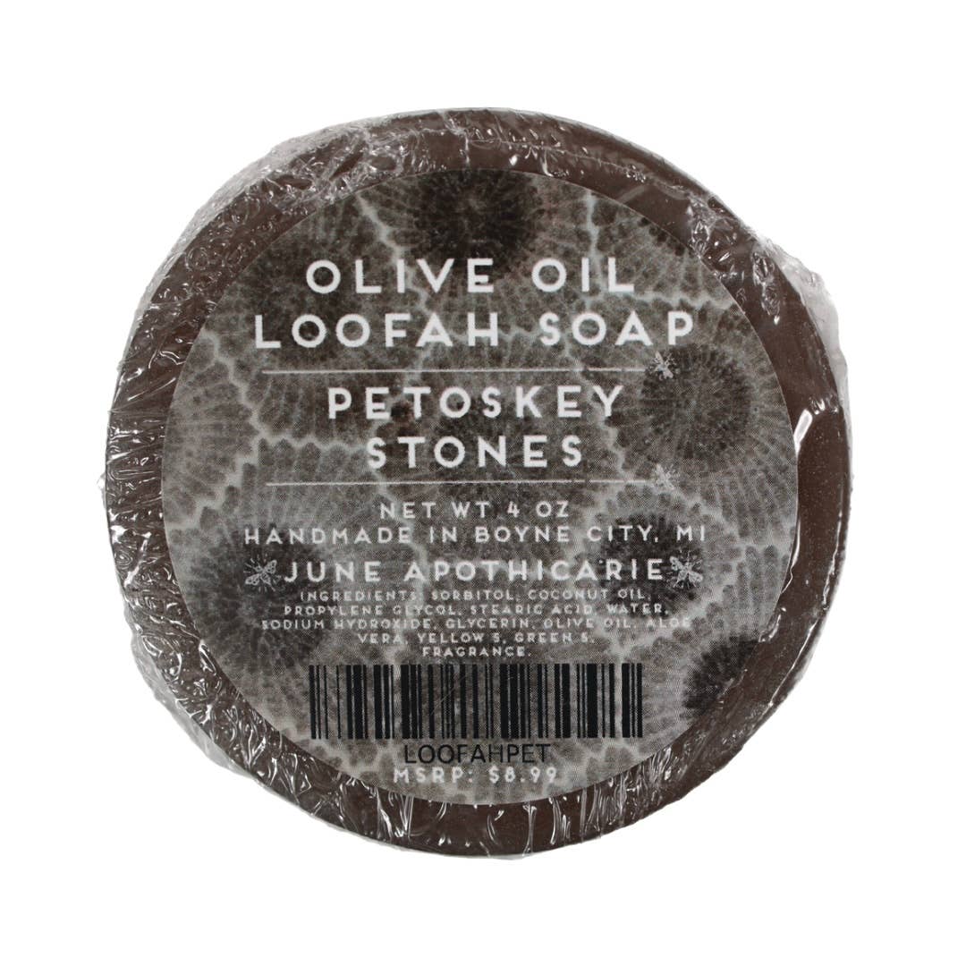 Petoskey Stones Olive Oil Loofah Soap- Michigan