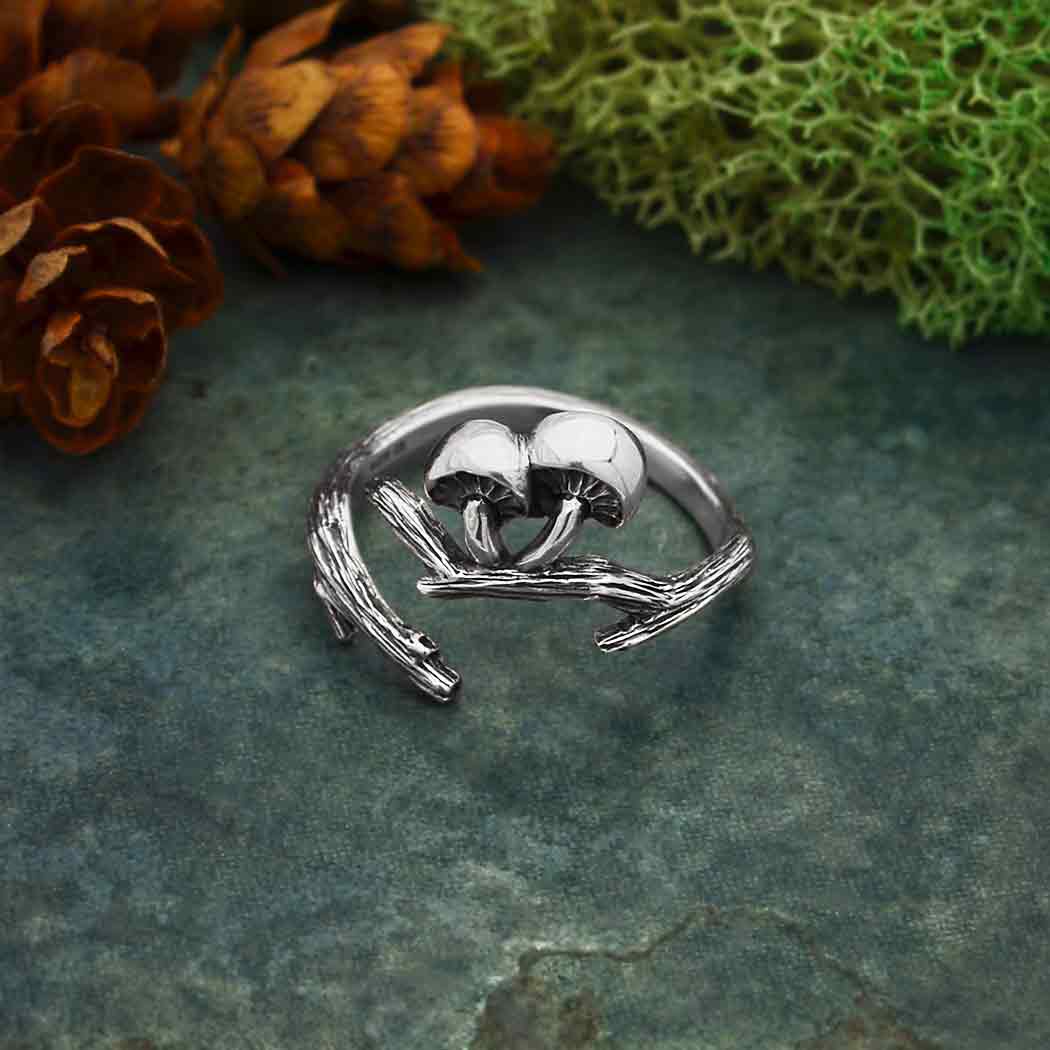 Adjustable Branch and Mushroom Ring