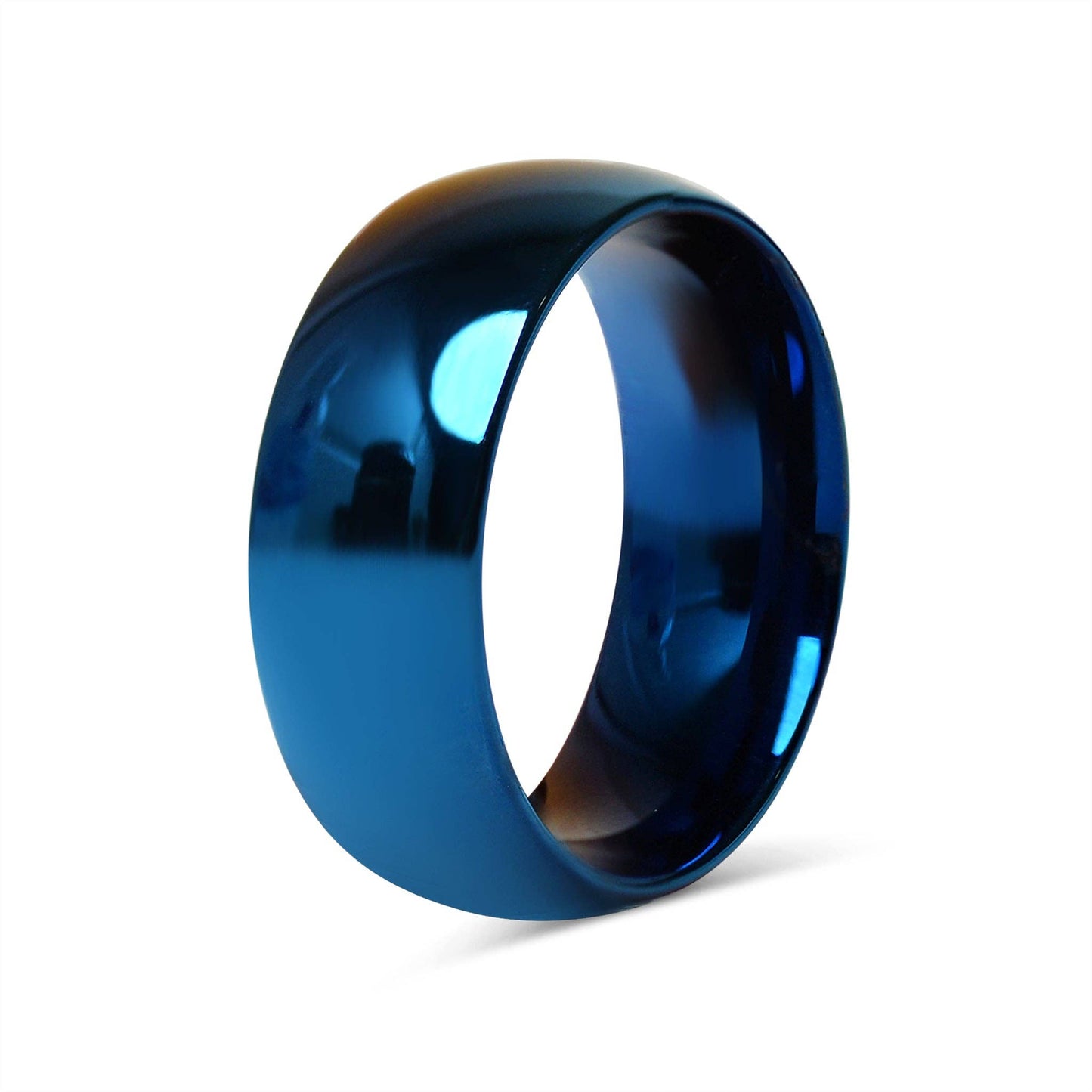 Blue Stainless Steel Blank Ring