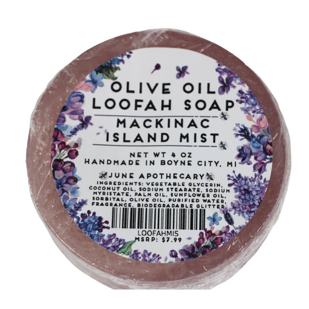 Mackinac Island Mist Olive Oil Loofah Soap -Biodegradable