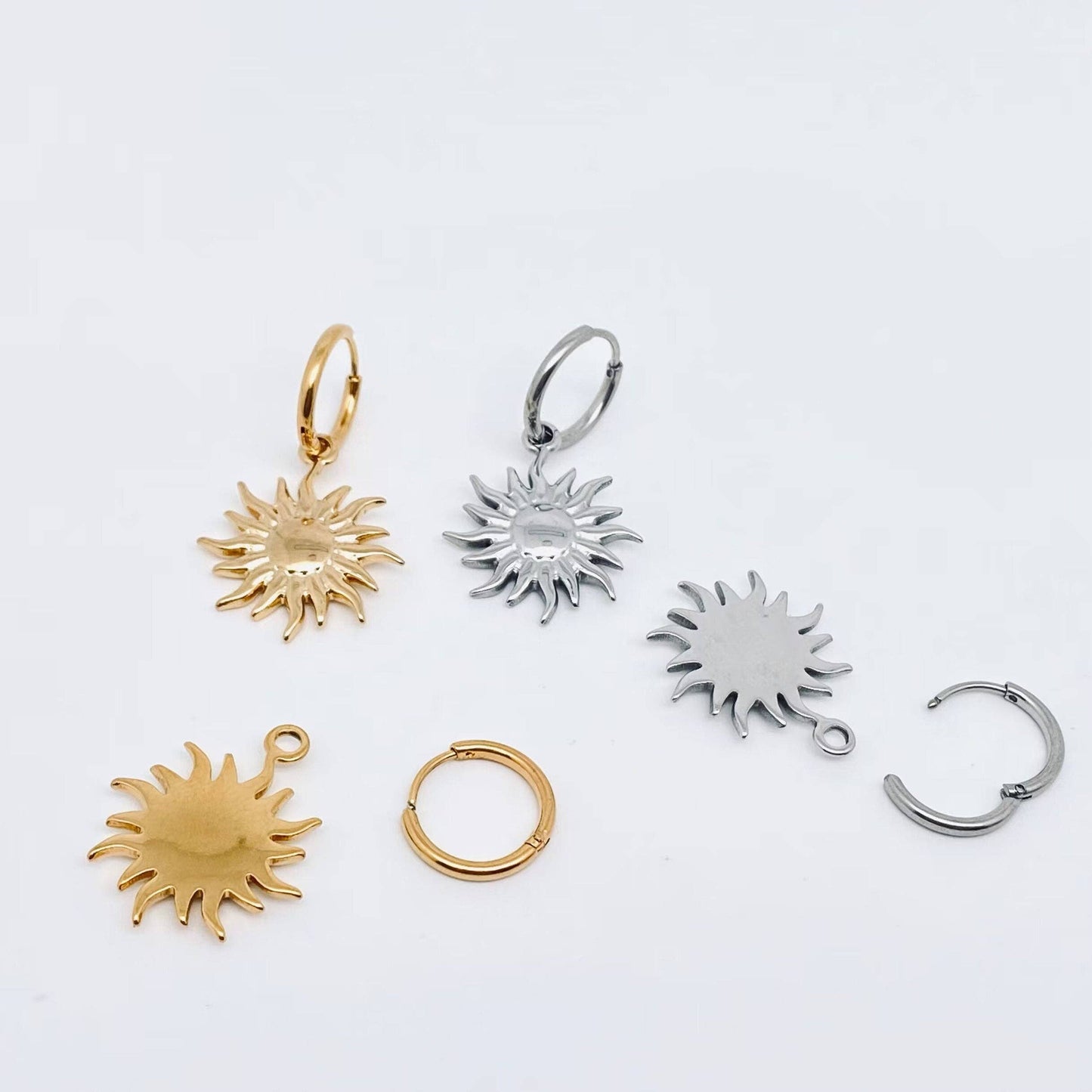 Sun Hoop Earrings | 18K Gold Plated Stainless Steel