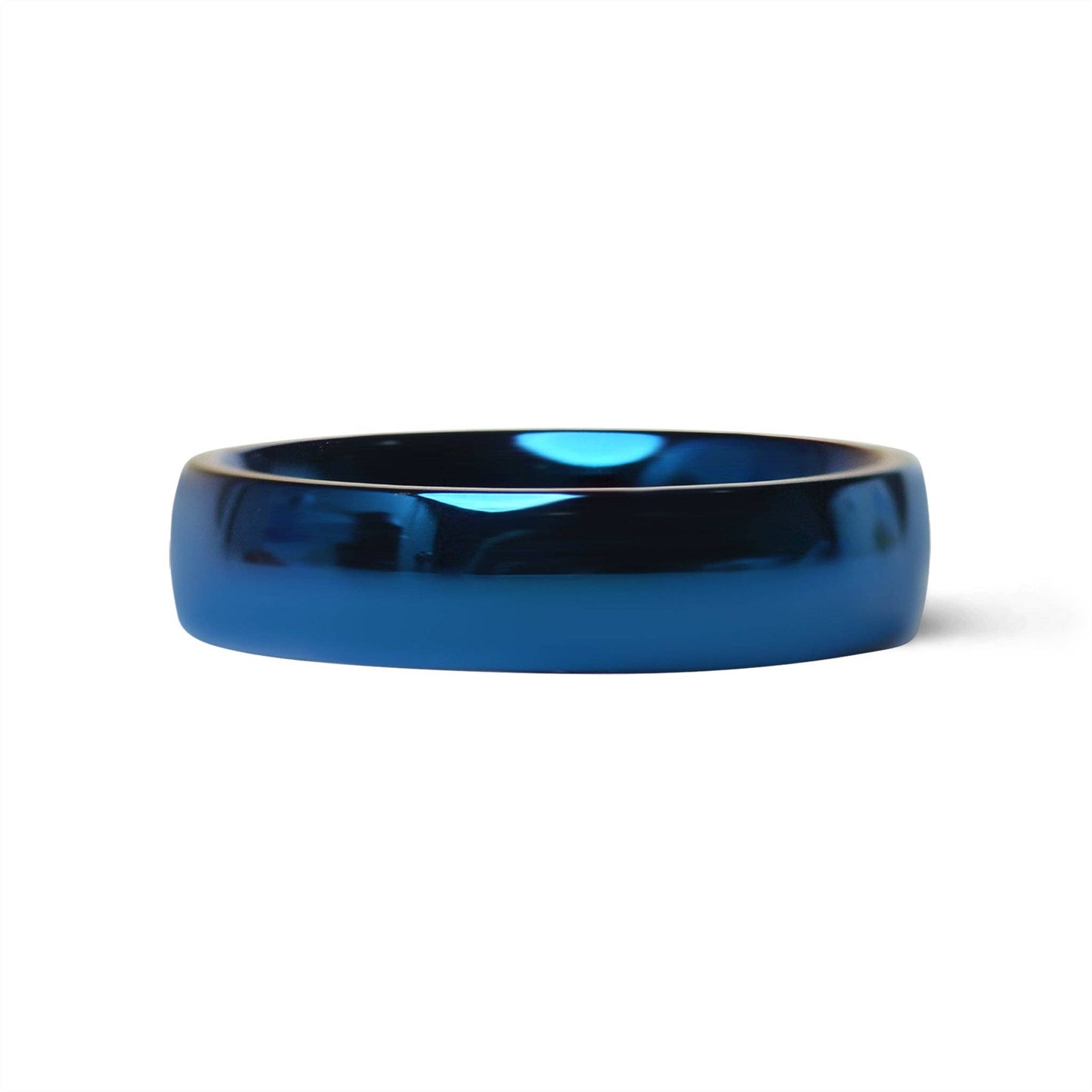 Blue Stainless Steel Blank Ring