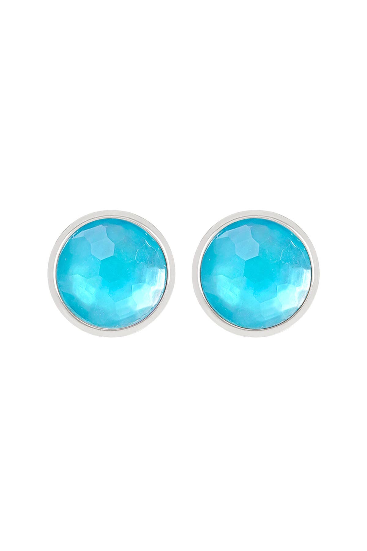 Blue Mother Of Pearl Post Earrings - SF