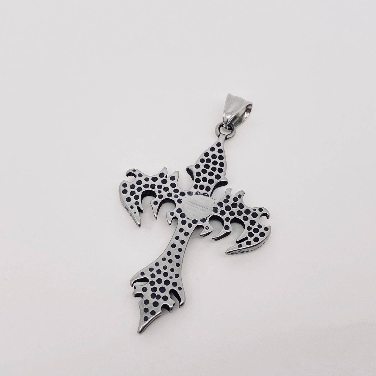 Flame Cross Stainless Steel Pendant