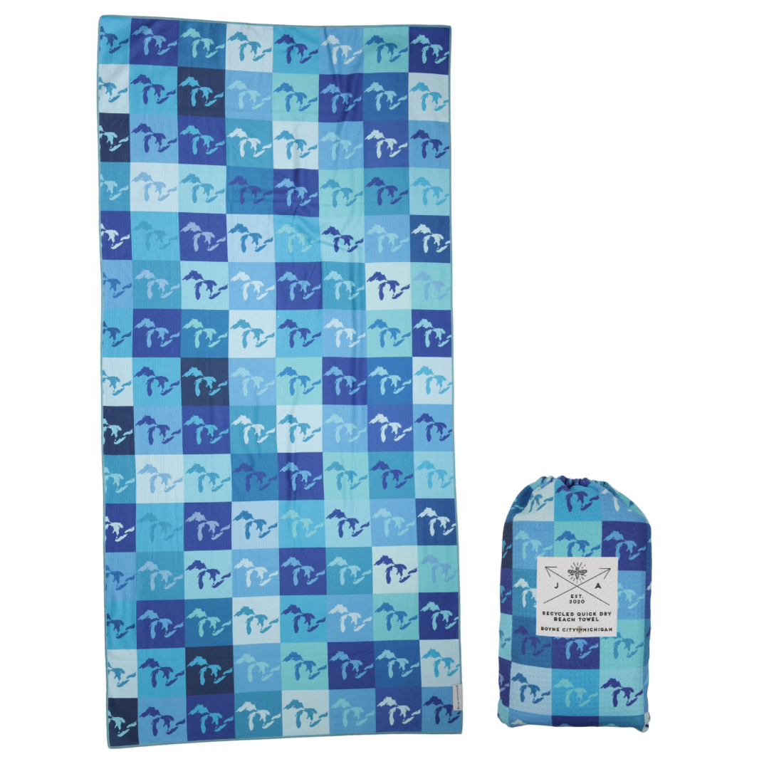 The Great Lakes Double Sided Quick Dry Beach Towel