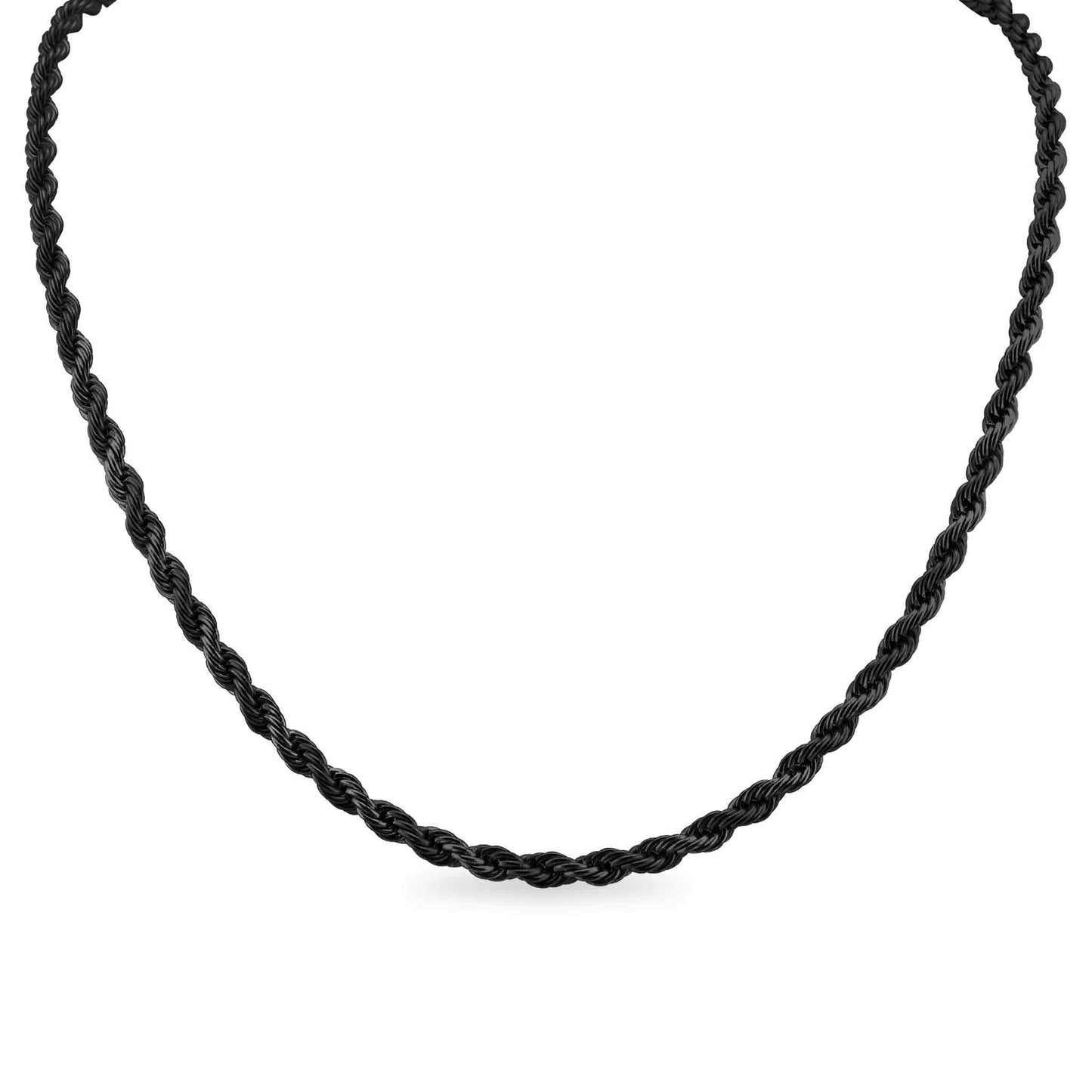 Black Stainless Steel Rope Chain Necklace