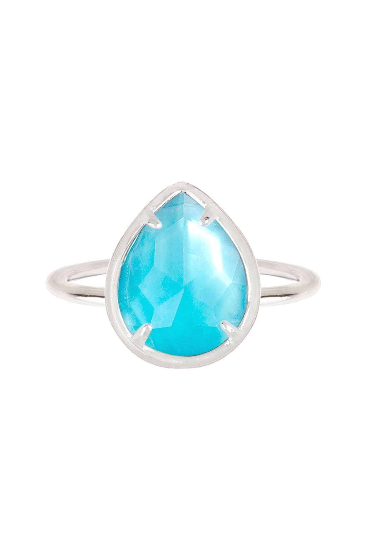 Blue Mother Of Pearl Pear Cut Ring - SF