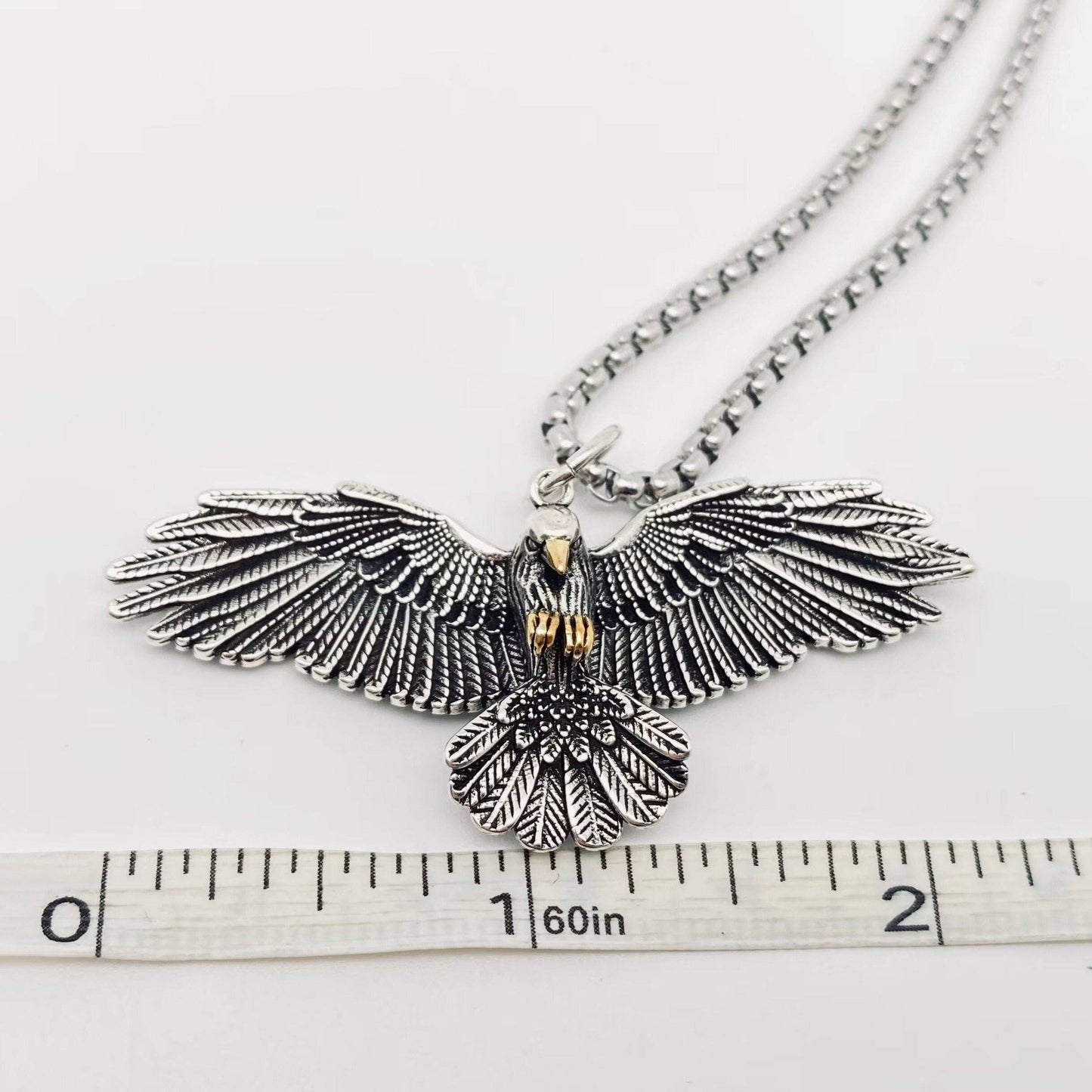 Eagle Spreads Its Wings Pendant Men's Necklace