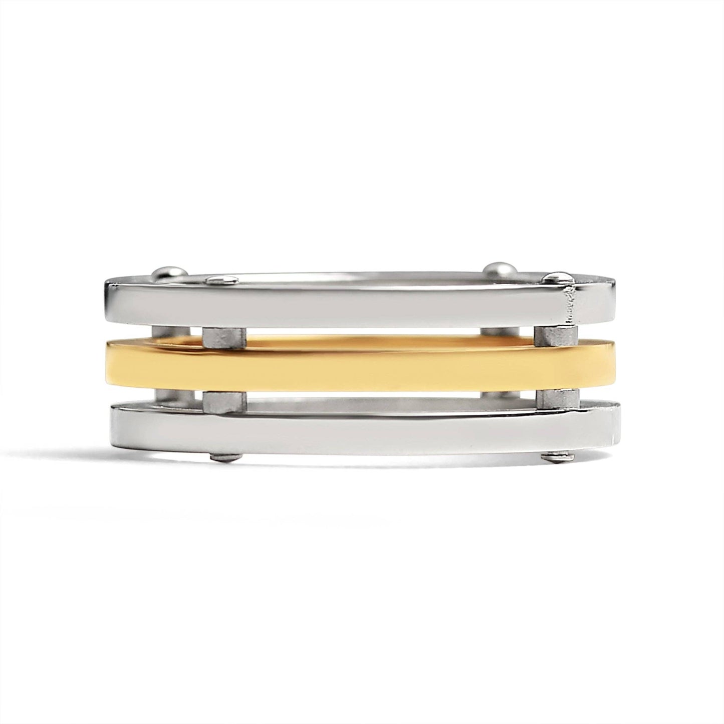 Gold PVD Coated Spaced Stainless Steel Ring