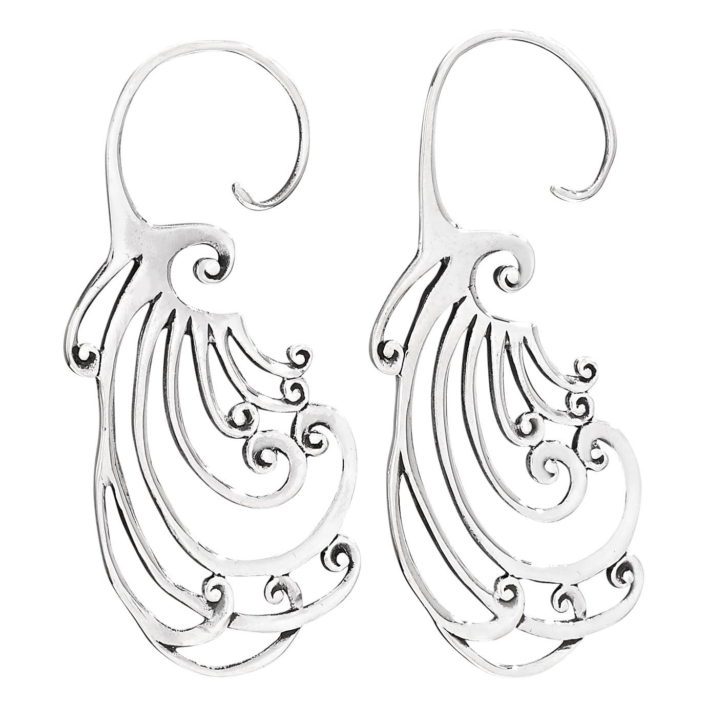 Flowing Waves Sterling Silver Dangle Earrings