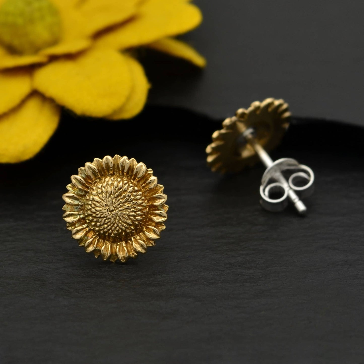 Sunflower Post Earrings 10x10mm