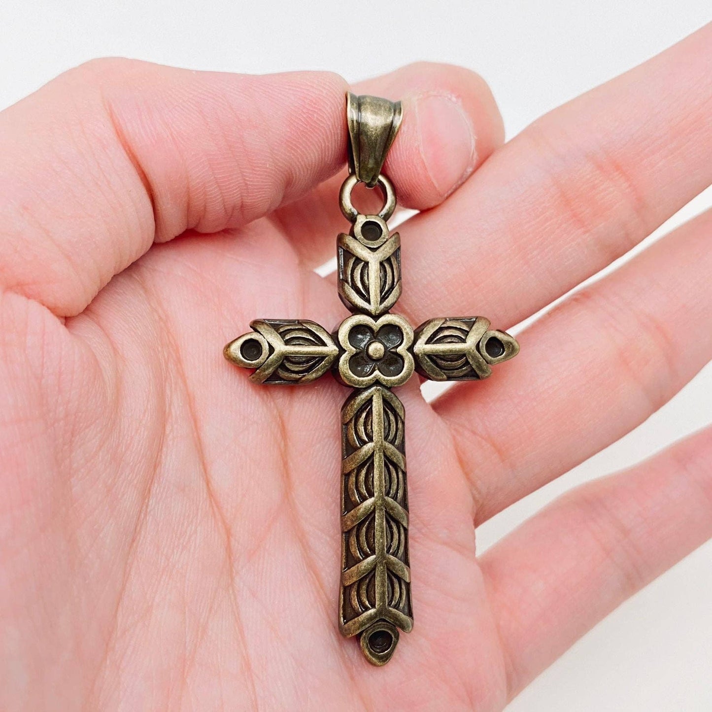 Four-leaf Clover Cross Stainless Steel Pendant