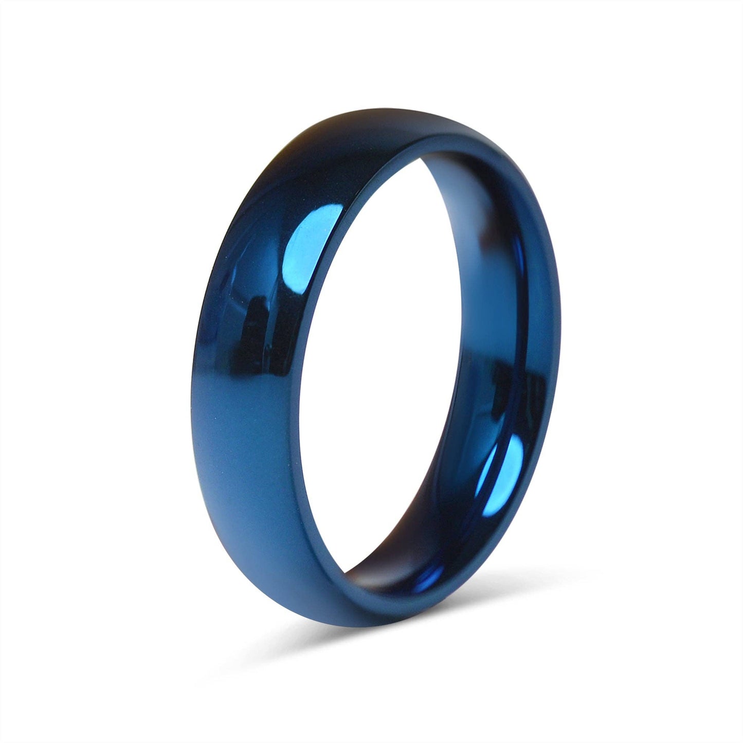 Blue Stainless Steel Blank Ring