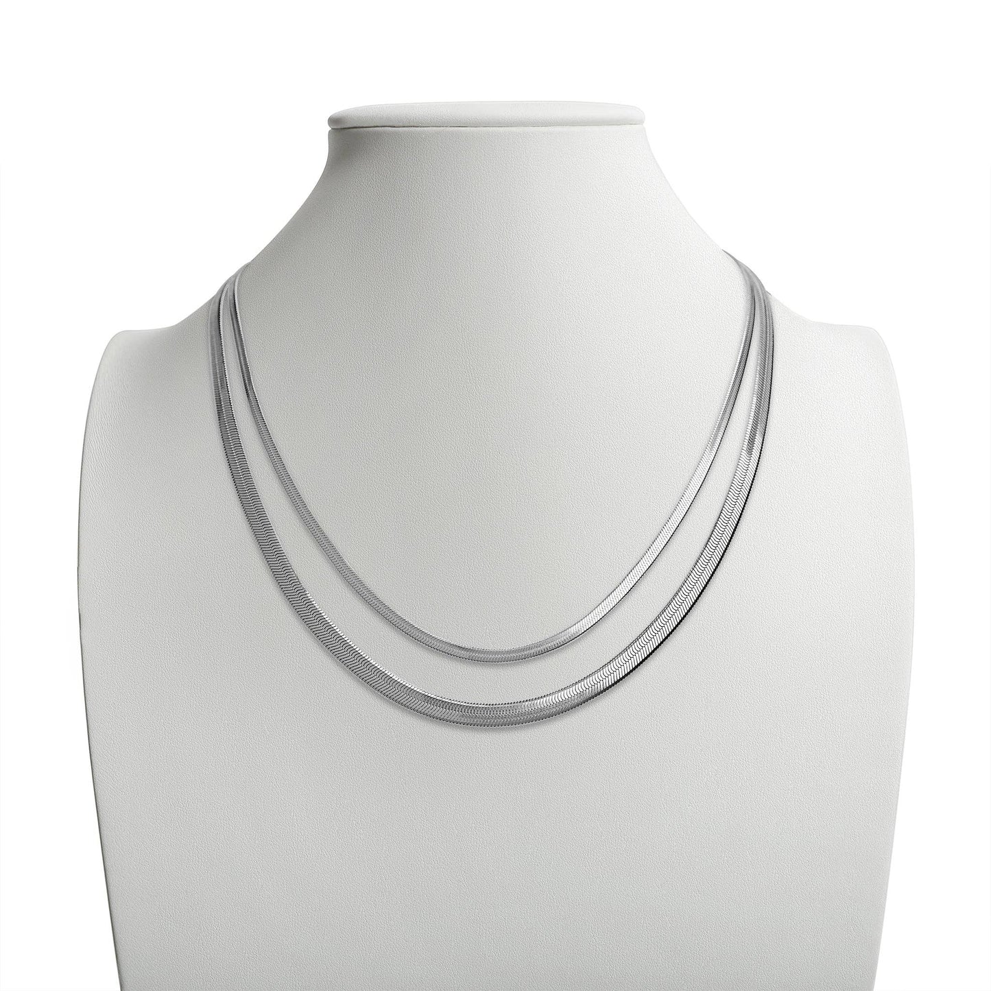 Stainless Steel Herringbone Chain Necklace