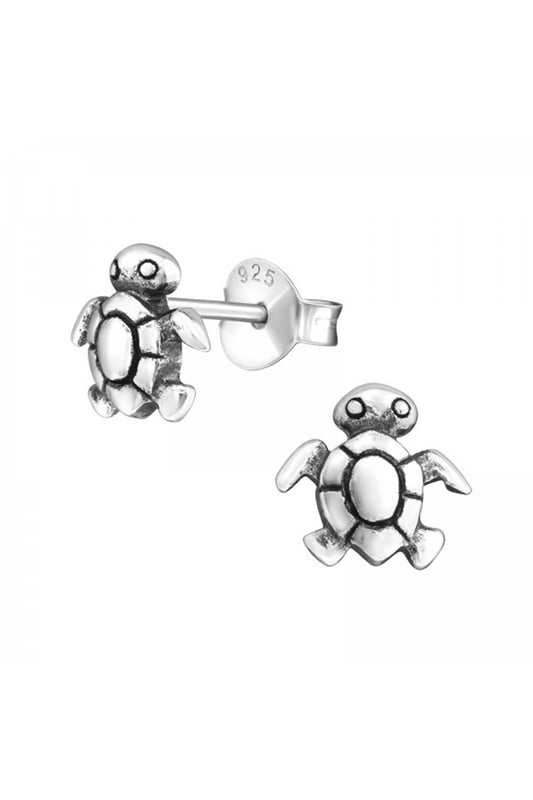 Sterling Silver Turtle Stud Earrings - SS