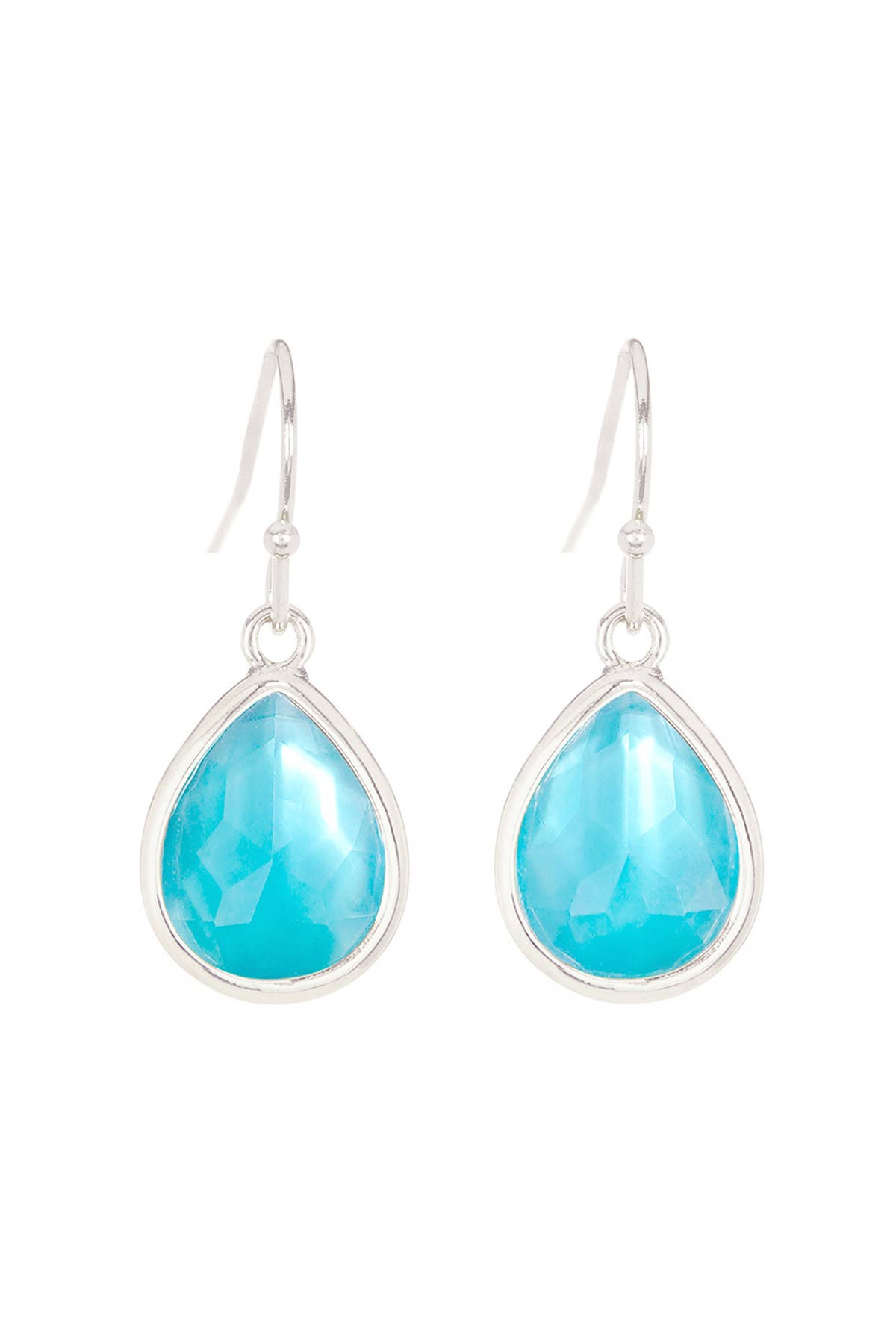 Blue Mother Of Pearl Drop Earrings - SF