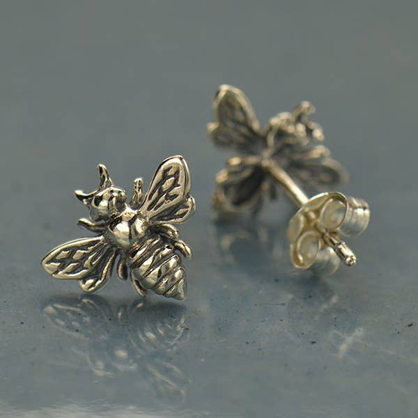 Bee Stud Earrings 9x11mm