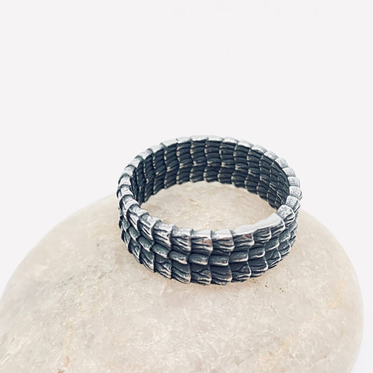 Titanium Dragon Scale Ring Men's Jewelry