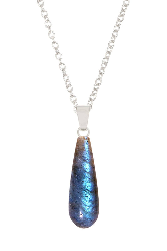 Labradorite Teardrop Pendant Necklace - SF