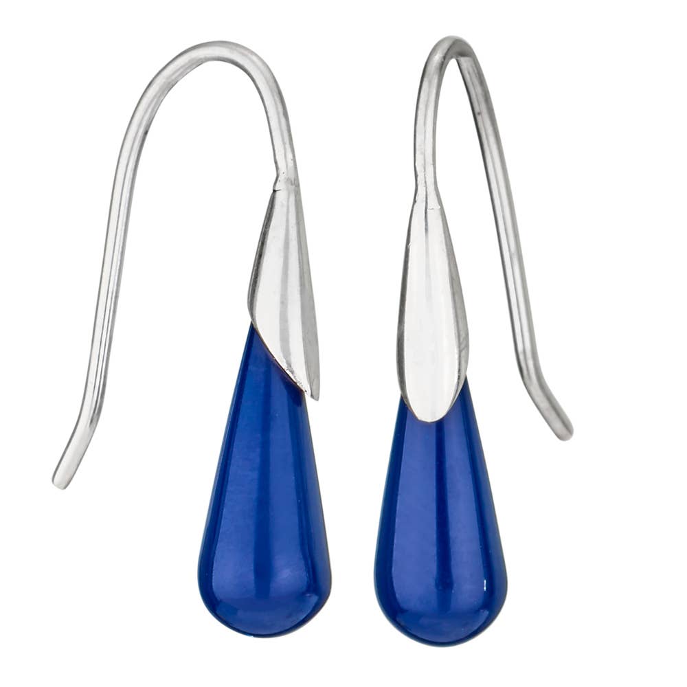 Deep Blue Drops Sterling Silver Lapis Earrings