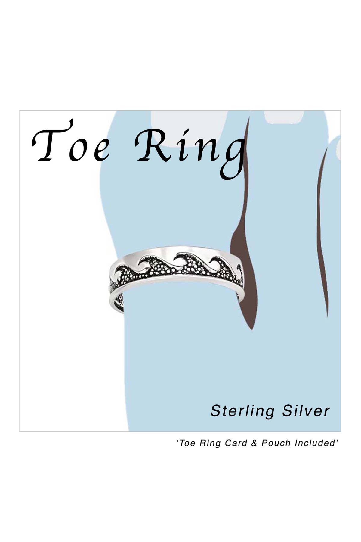 Sterling Silver Wave Adjustable Toe Ring - SS