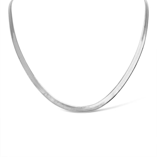 Stainless Steel Herringbone Chain Necklace