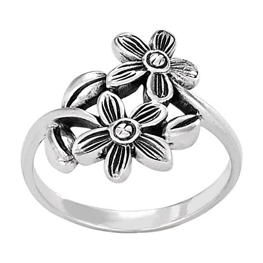 Daisy Duo Sterling Silver Flower Ring