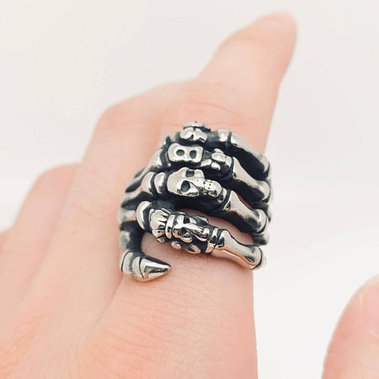 Hand Bone Skull Stainless Steel Ring